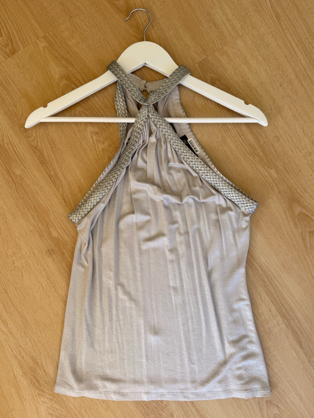 Vintage Inc Silver Halter Blouse